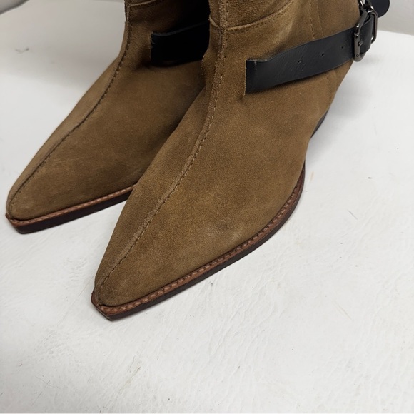 Free people Brown boots back lace sway low boots military taupe size 9.5 - Picture 5 of 16